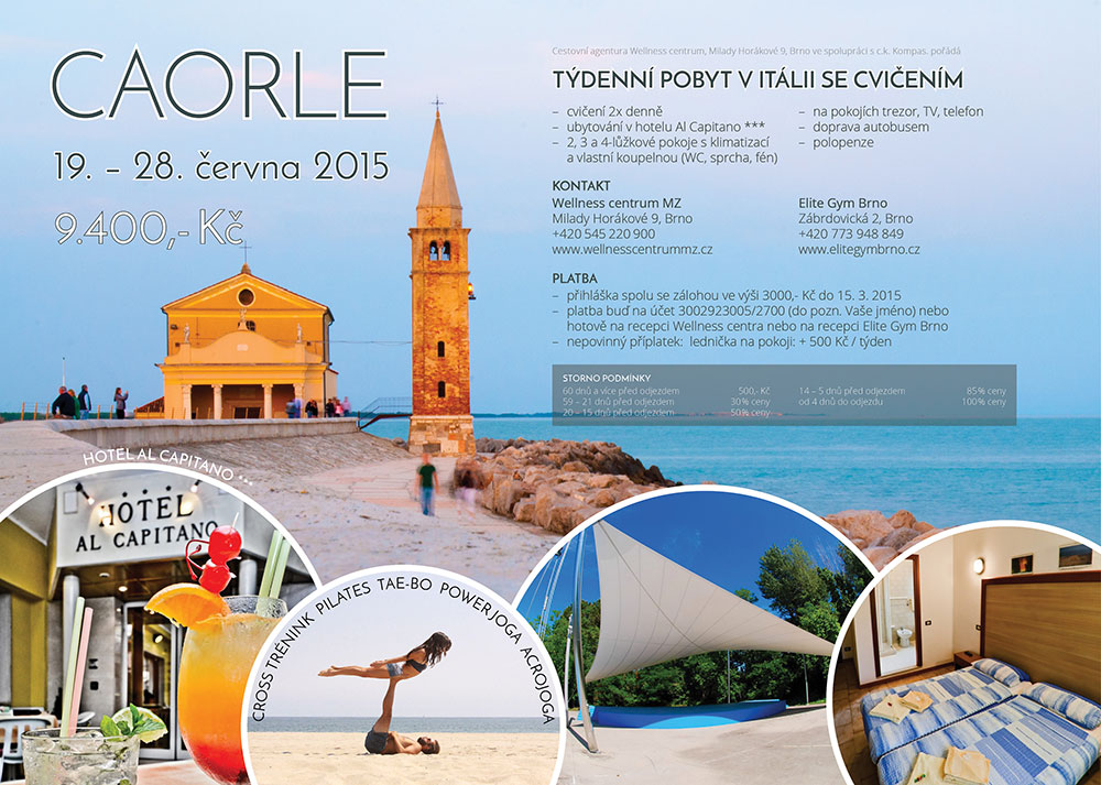 CAORLE 2015 - Týdenní pobyt v Itálii se cvičením